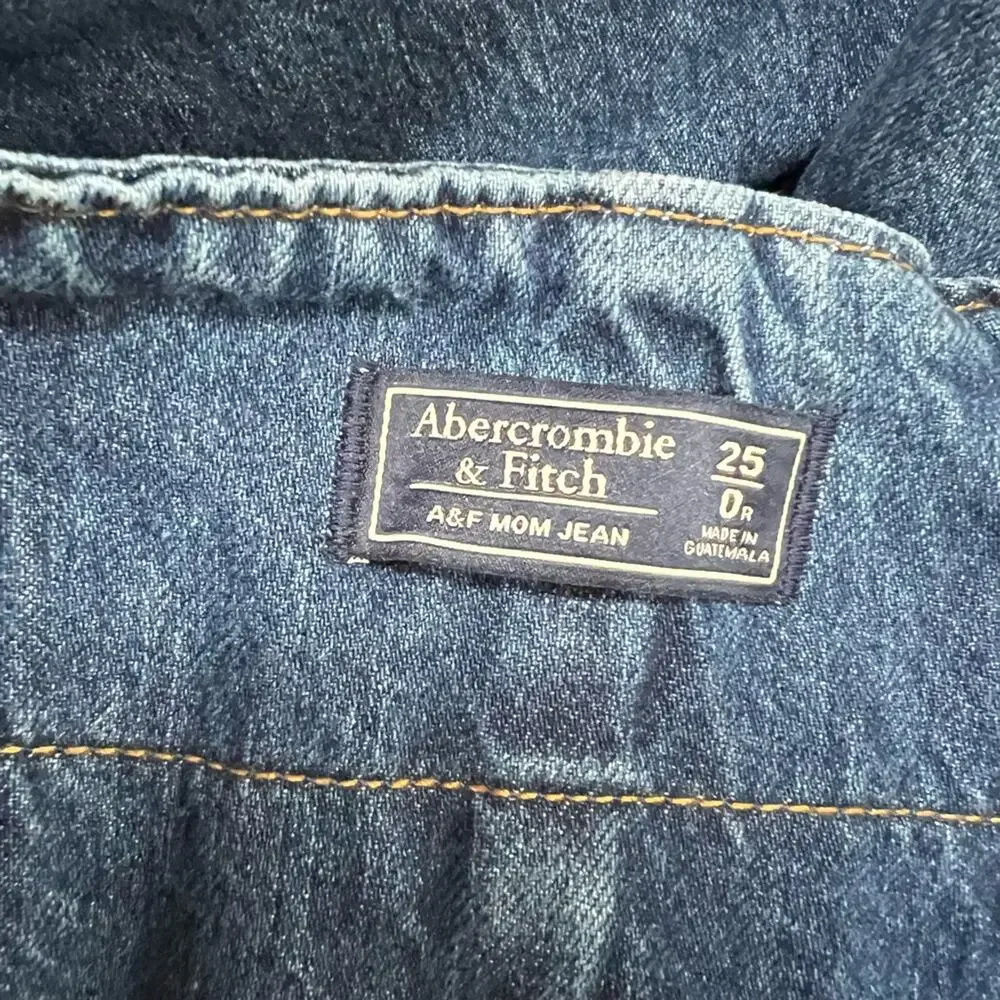 Abercrombie & Fitch Mom Jeans Belted Paper Bag Waist High Rise Womens Size 25/0 - Picture 9 of 12